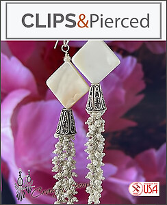 Beautifully Crafted Dangle Pearls & Silver Earrings